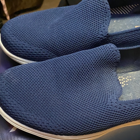 Skechers Women's Blue Mesh Slip-On Sneakers - Picture 7 of 10